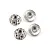 Four silver titanium flanged serrated nuts for RC vehicles, shown from top and bottom angles on a white background.