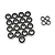 A collection of twenty RC ball bearings with black rubber seals arranged on a white background.