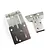 Two silver stainless steel RC skid plates from Yeah Racing, showing front and rear mounting components with pre-drilled holes and slots.