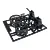 A black plastic sprue containing two scale model steering wheels and two steering column components from Pandora RC.