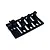 A black plastic sprue containing several miniature gauge components for RC car interior detailing by Pandora RC.