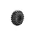 A single Louise 1.0 inch CR-Rowdy crawler tyre pre-mounted on a black plastic beadlock-style rim against a white background.