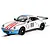 Scalextric 1/32 scale Porsche 911 Carrera RSR 3.0 slot car in white with red and blue racing livery and number 69.