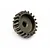 A studio shot of a 20-tooth metal pinion gear for an RC car on a white background.