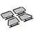 A set of four black stainless steel window guards for an RC vehicle, featuring a grid pattern and mounting brackets.
