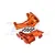 GPM Aluminium Front & Rear Upper Bulkhead Set - Orange XRT1213-OR