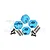 Four sky blue aluminium 12mm clamp wheel hexes with matching screws and pins on a white background.