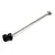 A silver and black metal RC centre drive shaft with a universal joint on one end, isolated against a white background.