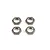 Four gunmetal grey aluminium hex wheel nuts arranged in a square pattern against a white background.