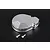 A silver aluminium transmission case for an RC car with a gear logo engraving, accompanied by two small metal pins and two black R-clips.