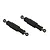 Two ARRMA slider CVD driveshafts featuring black plastic sliding sleeves and metal ball-joint ends, isolated on a white background.