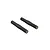 Two black steel turnbuckles for RC cars, featuring threaded ends and a central flat section for adjustment.