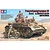 Box art for Tamiya 1/35 scale German Panzer IV Ausf.F tank and motorcycle model kit, featuring a desert scene with soldiers and vehicles.