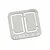 A silver-colored metal sheet containing two rectangular mirror plates for an RC vehicle, labeled with the part number TR4M-031SV.