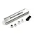 Yeah Racing stainless steel front bumper for RC vehicles, including mounting hardware like screws, spacers, and lock nuts on a white background.
