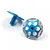 Two blue anodized aluminium wing screws with a circular, machined design featuring six holes, shown against a white background.