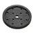 A black plastic 75-tooth spur gear for RC vehicles, showing the gear teeth and mounting holes.