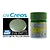 A bottle of Mr. Hobby GX Metallic Yellow Green paint (GX211) next to a color swatch showing the metallic finish.