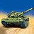 An illustration of an M60A1 RISE P USMC tank on a desert landscape against a blue sky.