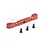 GPM Racing orange anodized 7075 aluminium front upper suspension mount with three included black screws on a white background.
