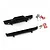 Yeah Racing black aluminium front and rear bumpers with red tow shackles and mounting hardware on a white background.
