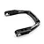 A black aluminium carry handle for a Sanwa M17 radio transmitter, featuring silver-edged detailing and mounting holes.