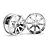 Two shiny chrome-plated RC car rims with a multi-spoke design, viewed from front and angled perspectives against a white background.
