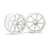 Two white HPI Work Emotion XC8 RC car rims shown from a front and angled perspective against a white background.