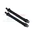Two black GPM Racing RC rear suspension travel limit straps with black aluminium mounting buckles, shown against a white background.