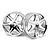 Two HPI Racing chrome-plated six-spoke RC car rims shown from a front-facing angle against a white background.