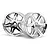 Two chrome-plated RC car rims with a six-spoke design, shown against a plain white background.