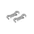 Two XRAY gunmetal aluminium front roll-centre spacers with an F marking, shown on a white background.