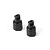 Two black XRAY V2 solid axle driveshaft adaptors for RC cars, shown from an angled top-down perspective on a white background.
