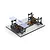 A Hudy 1/10 scale universal set-up station mounted on a grey base plate, featuring black and orange anodized aluminium components and a clear acrylic gauge.