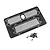 A black stainless steel window mesh sheet for 1/18 scale RC cars, including a small pile of black mounting screws on a white background.