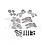 GPM Silver Aluminium Complete Hub Set w/ Larger Inner Bearings MGO192122-S