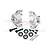 GPM Silver Aluminium Steering Hubs 2Pcs w/ Larger Inner Bearings LMTM021-S