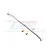 A silver GPM Racing aluminium steering tie rod for RC cars, shown with two small brass bushings against a white background.