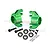 GPM Green Aluminium Steering Hubs 2Pcs w/ Larger Inner Bearings LMTM021-G