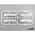 A white plastic parts tree containing four wheel fender components for a 1/10 scale RC body shell, set against a plain grey background.