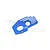GPM Racing blue anodised aluminium motor mounting plate for RC cars, featuring machined silver accents and GPM branding.