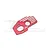 A red anodized aluminium motor mounting plate for RC cars by GPM Racing, featuring machined silver accents and mounting holes.