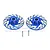 GPM Aluminium 17mm (+3mm) Splined Wheel Hexes with Brake Disks with Silver Lining 2Pcs - Blue UDR010DX+3N-B
