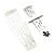 A set of Yeah Racing stainless steel chassis skid plates for a 1/10 RC car, including three metal plates and a small bag of black mounting screws.