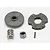 Traxxas slipper clutch components including a pressure plate, friction pad, spring, lock nut, and pin on a white background.