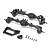 Axial 1/10 scale portal axle conversion kit including two assembled axle housings, a mounting bracket, a steering link component, and several small screws.