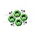 GPM Green Aluminium 12x7mm Hex Adapters 4Pcs w/ Hardware MAG010/12X7M-G