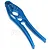 A blue anodized aluminium multi-function RC tool by Yeah Racing featuring shock shaft pliers and screw sizing holes.