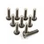 A collection of ten titanium countersunk head screws with hex sockets, arranged on a plain white background.