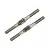 Two silver-coloured metal turnbuckles with threaded ends and a central flat section for adjustment, isolated on a white background.